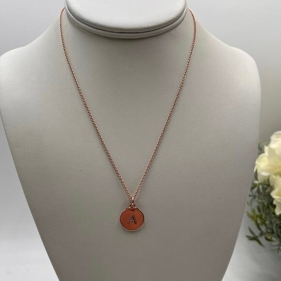 Kate Spade NY Rose Gold-Tone Initial A Disc Pendant One in a Million Necklace - Picture 2 of 9